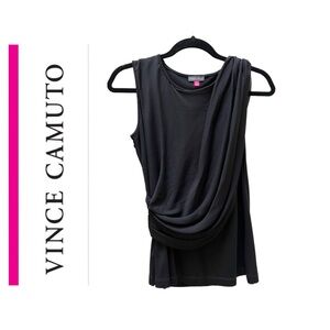 Vince Camuto Black Drape Sleevless Blouse